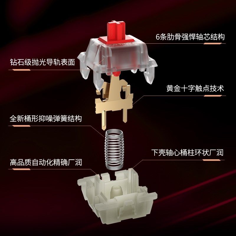 德国CEY樱桃原l厂2A机械键盘轴体客制化热插拔静音红轴茶轴