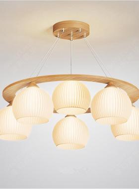 现代简约个性网红LED条纹客厅吧台书房餐厅走廊实木餐吊灯D6200B