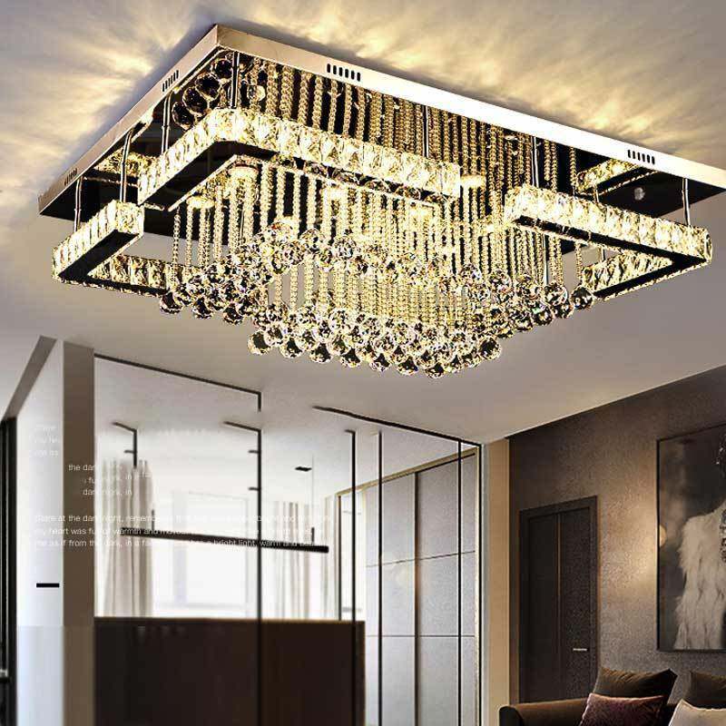 新款客厅水晶灯led吸顶灯轻奢圆形大厅简约现代卧室餐厅吸顶灯具