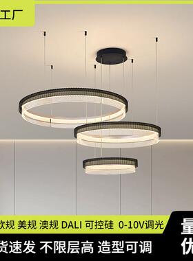 意式极简客厅主灯简约现代圆形亚克力餐厅灯创意大厅led卧室吊灯