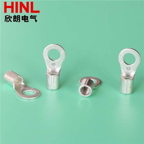 RNB3.5-6镀锡圆形裸铜线耳冷压接线端子头铜鼻子RNB4-6O型端头