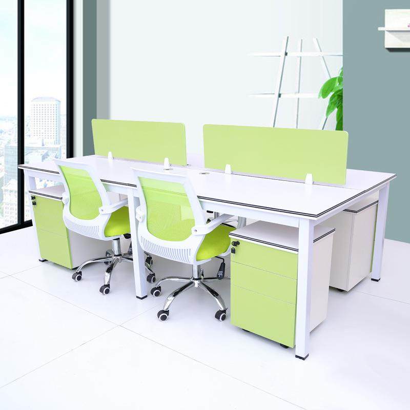 职员办公桌4人位2人四现代简约屏风隔断电脑办公家具员工桌椅组合