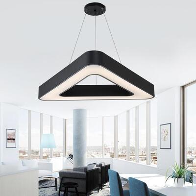 led吊灯现代简约办公室超市商场照明创意空心三角造型吊线灯