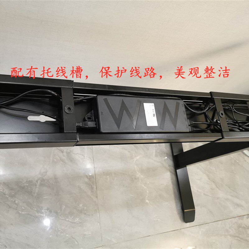 出口美国升降桌支架双电机三联杆三色电脑桌架简约(无桌面)