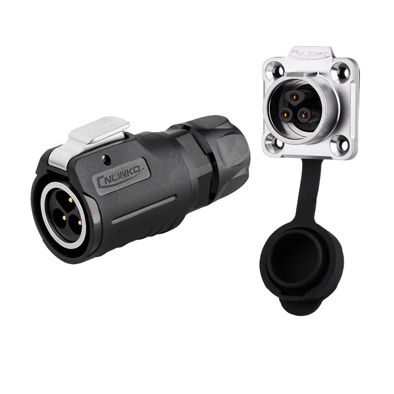 凌科航空插头插座LP16-2-3-4-5-7-8-9芯LED显示屏工业金属内牙