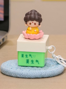 莫生气解压发声玩具挂件如来佛祖按键发声发光发亮玩偶钥匙扣挂件