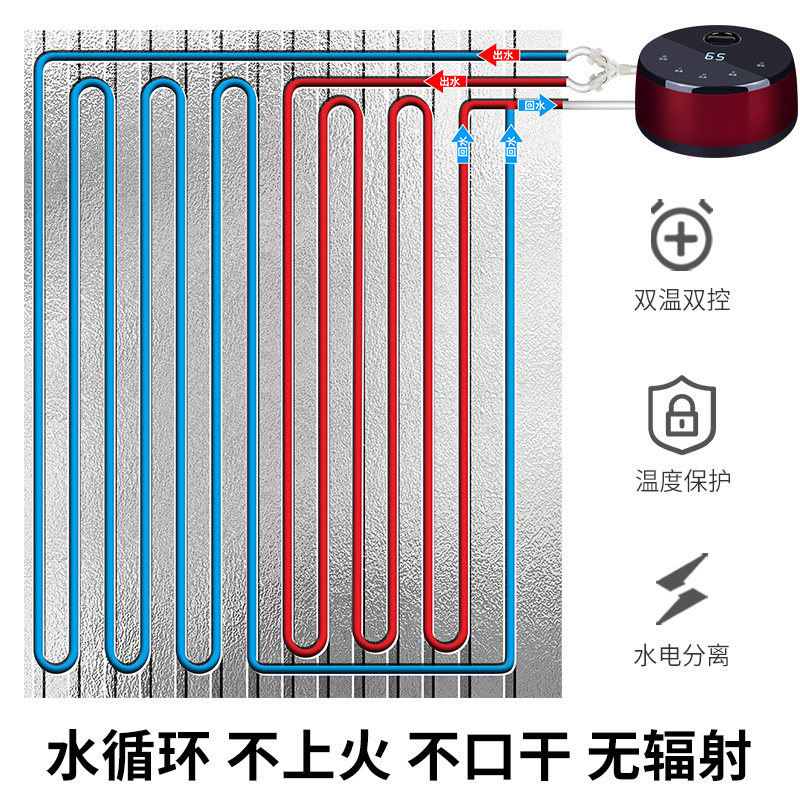 水暖炕家用水循环全套农村模块可调温主机榻榻米板双温双控电热炕