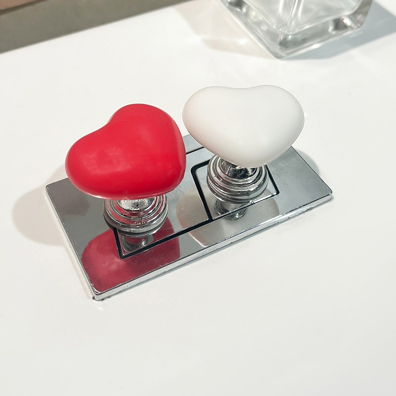 马桶按压器按钮心形配件长美甲店专用通用冲水开关延长卫生间坐便