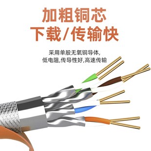 超七类网线8芯无氧铜双屏蔽双绞线千兆CTA7类通讯工程300米网络线