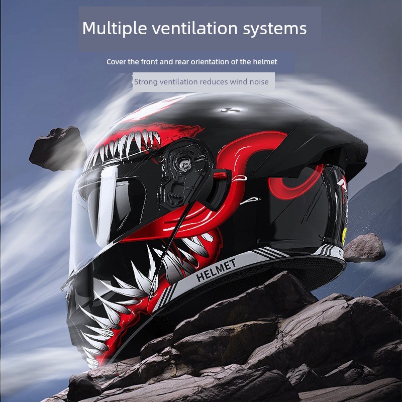 LS2新国标3C认证摩托车冬季保暖揭面盔毒液机车四季通用安全帽