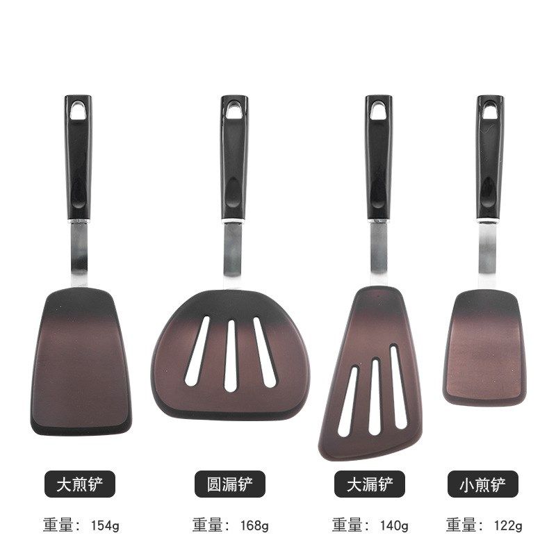 新款厨具硅胶锅铲耐高温大号厨具炒菜烹饪铲子不沾煎铲高锰钢用具