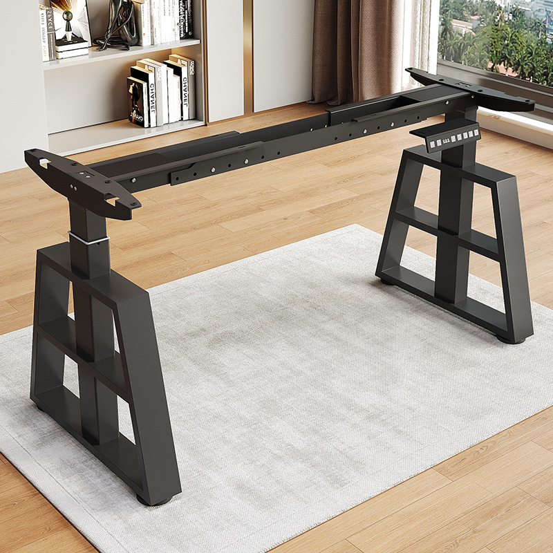 智能电动升降桌腿双电机双横梁办公电竞电脑桌自动可升降支架配件