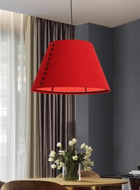 毛毡吊灯办公室窗帘布艺展厅吊灯工程布艺灯罩蓝色灰色红色灯