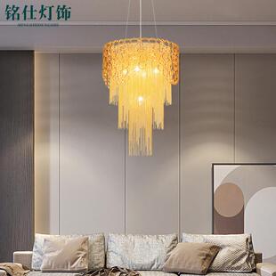简约吊链灯具手工艺术大气时尚led吊灯客厅灯餐厅灯极简新中式