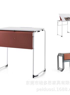 多功能堆叠单人学生课桌塑书写桌学生绘画桌椅现代培训会议室桌椅