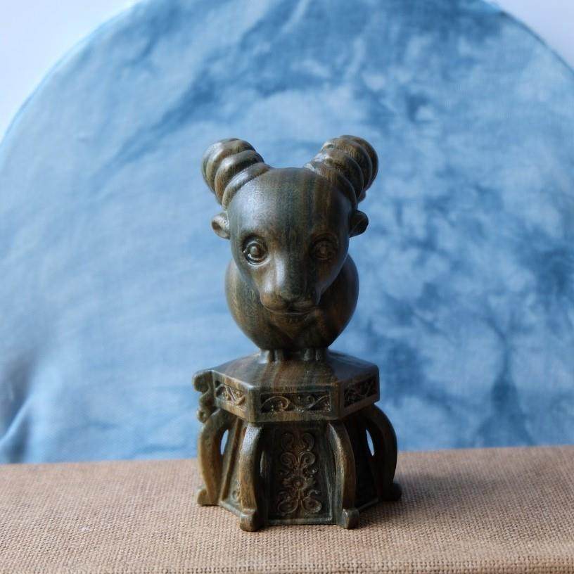 天然绿檀香木手工实木雕刻生肖羊文玩手把件桌面小摆件装饰木艺,收纳整理,烫衣板及配件,淘宝优惠券,粉丝福利购,淘宝优惠卷