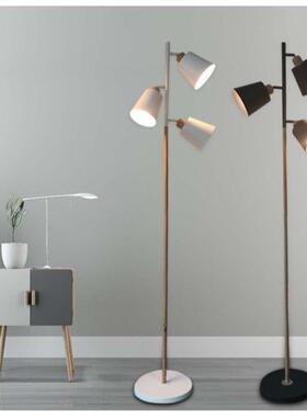 电商3头欧美现代风格家居室内木纹黑白色照明落地灯