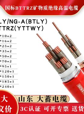 耐高温NG-A(BTLY)矿物质绝缘电缆线BTTRZ防火3*4+1670平方35高压