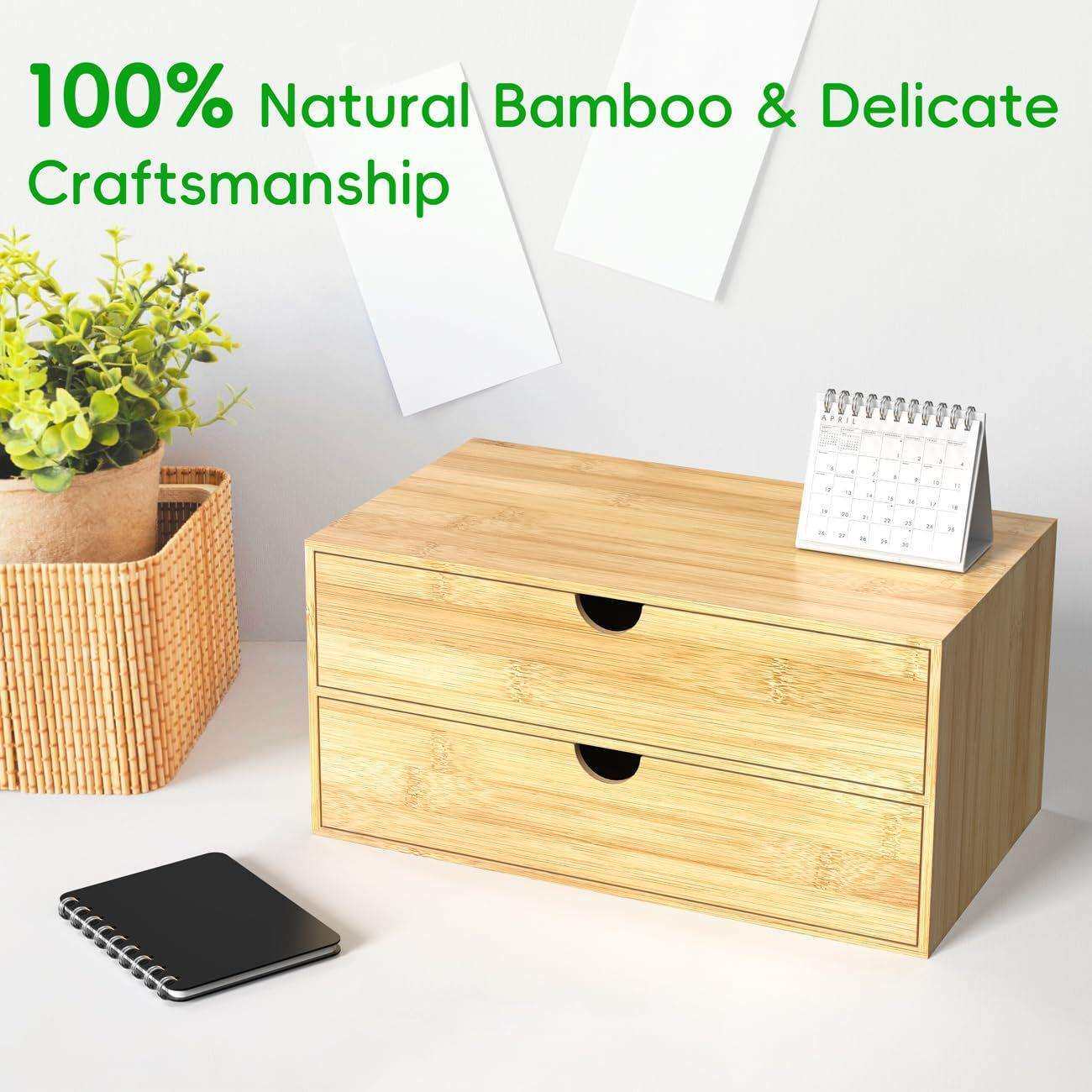 办公室桌面收纳盒抽屉式多功能储物盒床头柜梳妆台木质整理盒