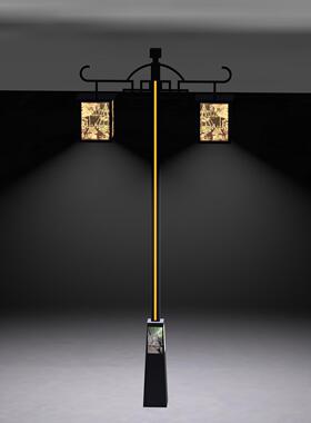 3米庭院灯厂家小区公园街道带广告牌摄像头4m5米庭院路灯led灯