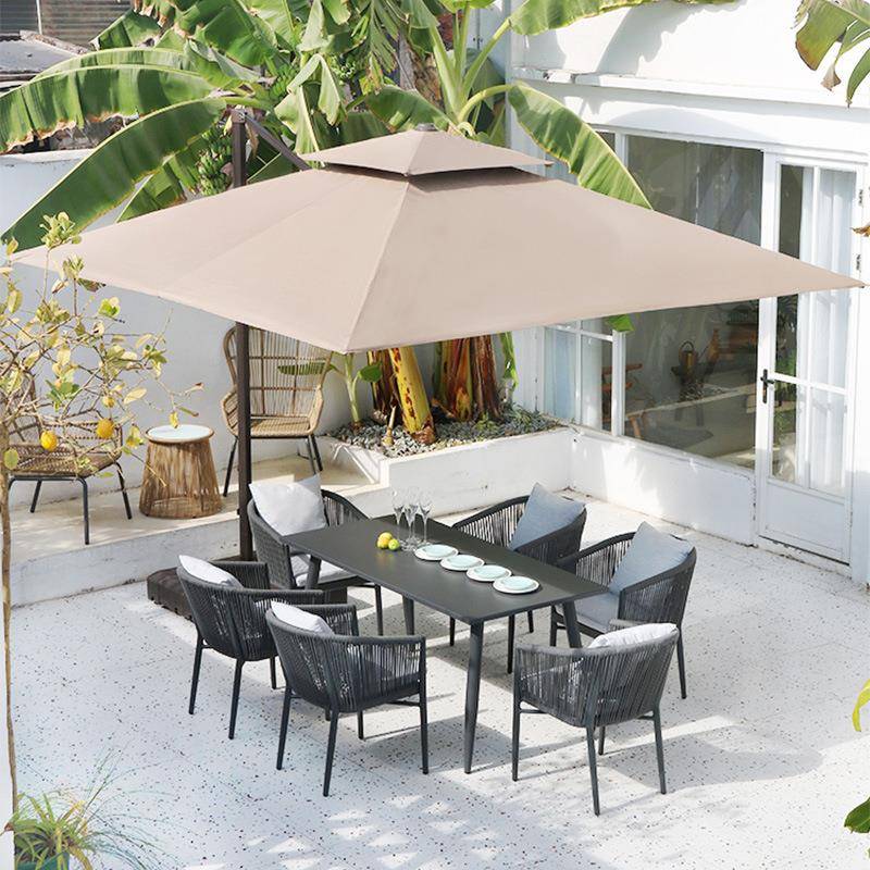 户外庭院桌椅现代简约桌椅露天露台阳台桌椅别墅室外花园家具组合