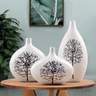 三件套 个性 家居装 白桦花瓶摆设 陶瓷摆件花瓶 饰品 现代时尚