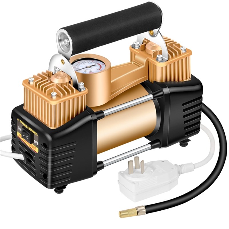 220v双缸电动充气泵家用高压小型车载打气筒汽车用轮胎加气充气机