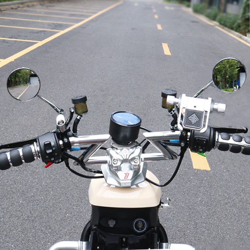电动车复古后视镜小牛UQI+U2/U+B大视野通用小圆镜反光倒车镜改装