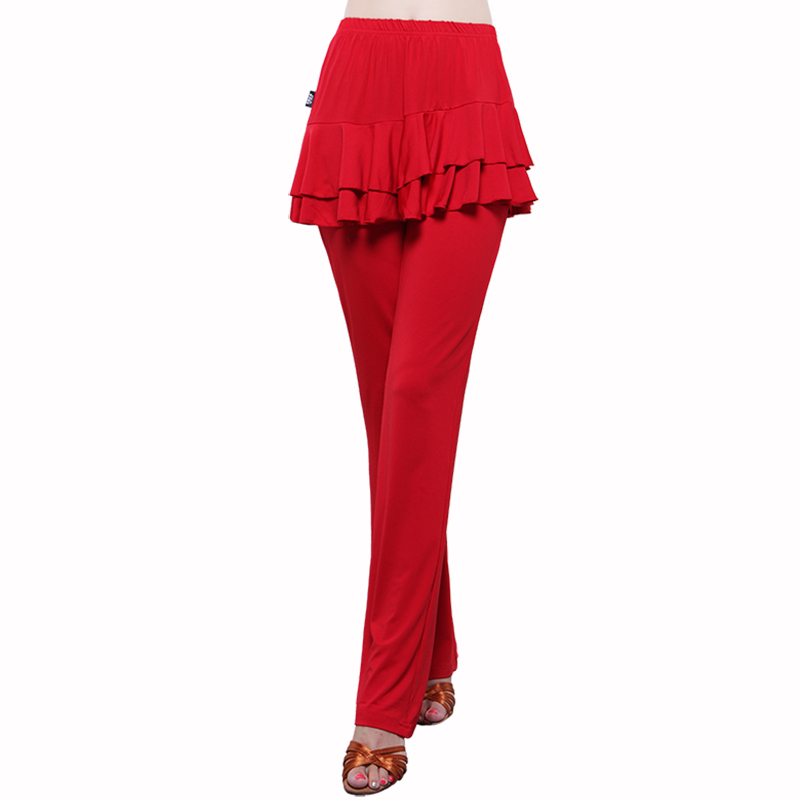 广场舞服装新款裙裤秋冬加绒成人女拉丁舞蹈裤子练功演出服长裤