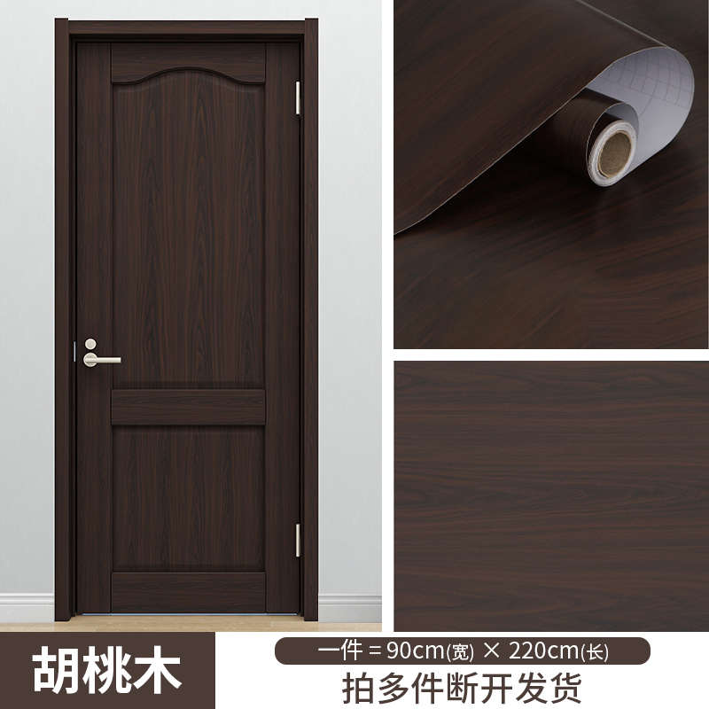 自翻新全粘门贴木纹改造贴纸旧门上房门在贴纸壁纸加门木门包的