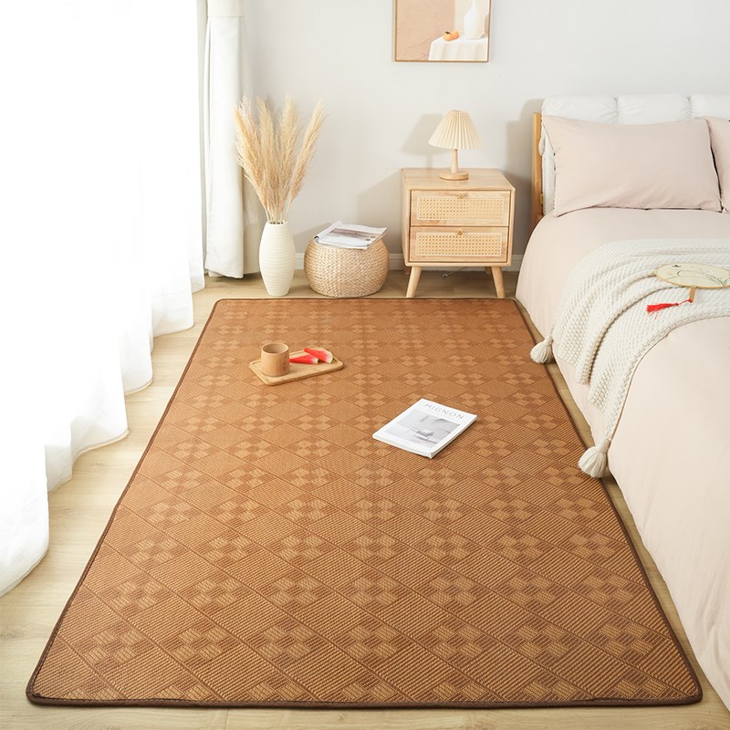 2024新款日式藤编打地铺垫卧室床边毯夏季爬行垫藤席草席凉席地毯