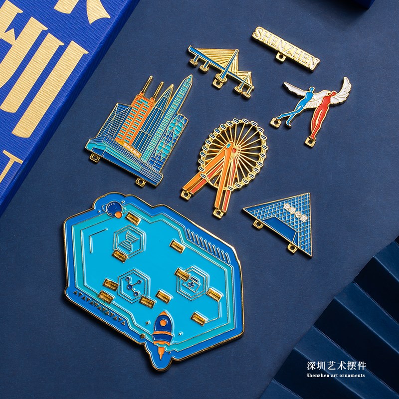 深圳印象立体摆件冰箱贴 多功能创意磁吸小摆件旅游纪念生日礼物