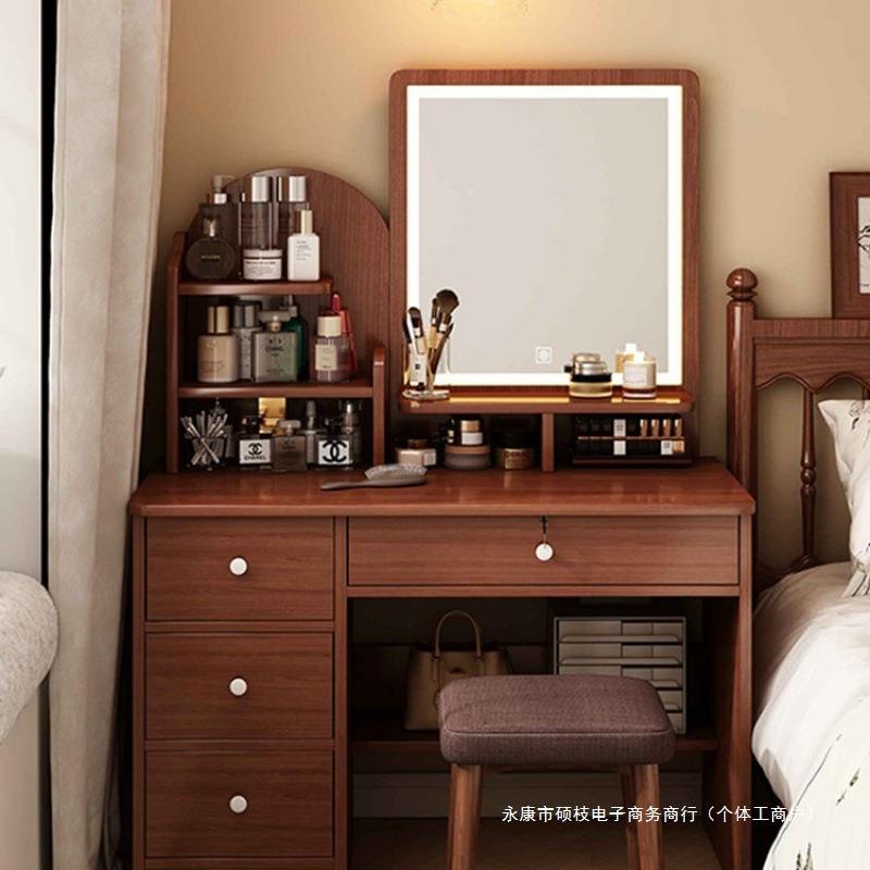 新中式梳妆台卧室小型化妆桌2025新款化妆台简约现代梳妆台化妆镜