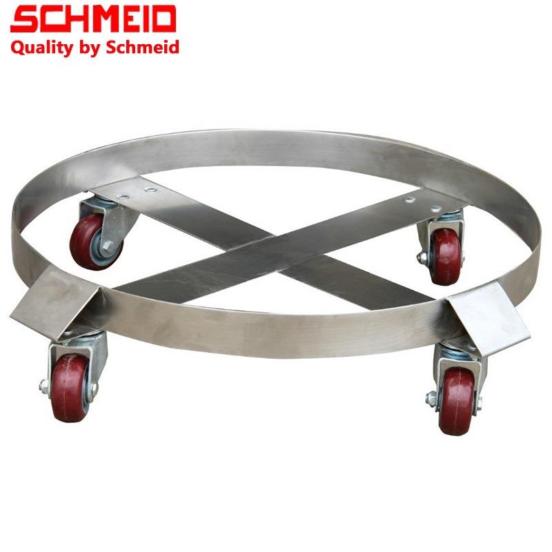 Schmeid/施盾300Kg钢制油桶平移搬运推车全不锈钢圆形平移油桶车