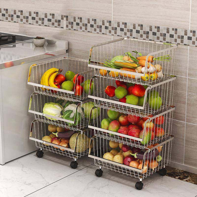 304不锈钢厨房置物架落地多层可移动家用收纳筐放水果蔬菜篮架子,鲜花速递/花卉仿真/绿植园艺,割草机/草坪机,淘宝优惠券,粉丝福利购,淘宝优惠卷