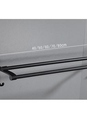 35cm免打孔45cm55cm65cm75cm95cm1m1.1m黑色毛巾架可可订孔太空铝