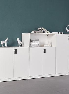 拆装密码文件柜矮柜铁皮储物柜办公室隔断边柜靠墙黑白色组合带锁