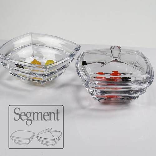 捷克BOHEMIA无铅水晶玻璃竹节segment系列简约现代装饰花瓶果斗