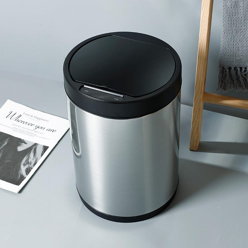 感应垃圾桶家用带盖厨房卫生间厕所客厅电动轻奢自动智能不锈钢筒