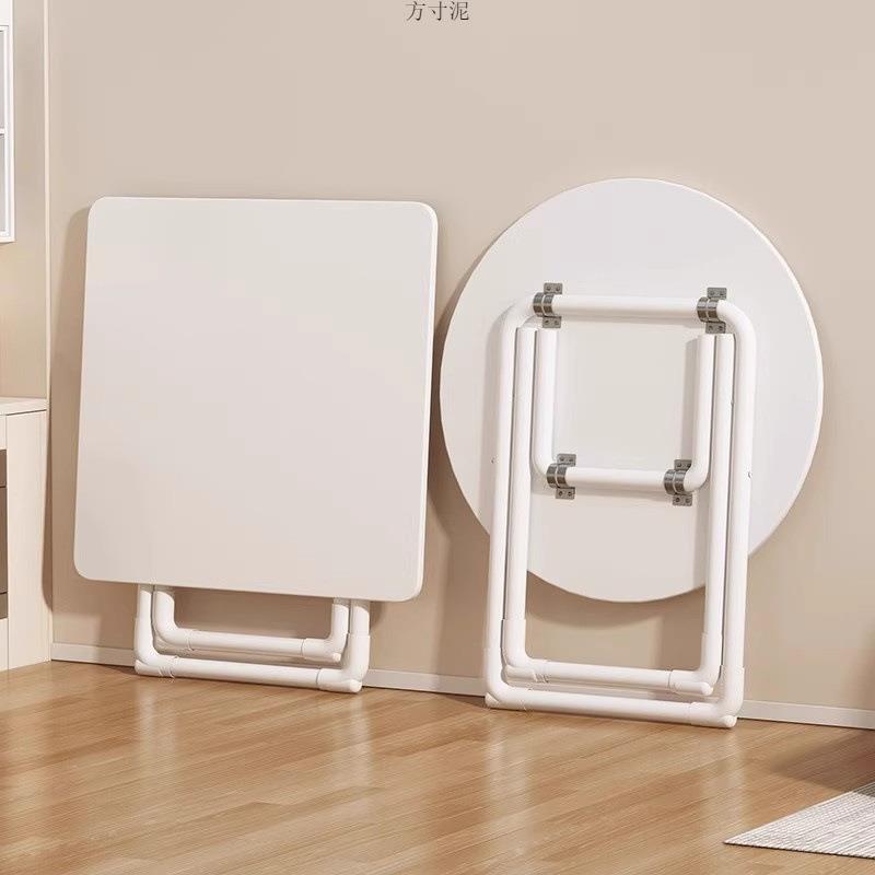 折叠桌阳台白色小圆桌子家用小户型出租房饭桌简约休闲餐桌宿舍桌