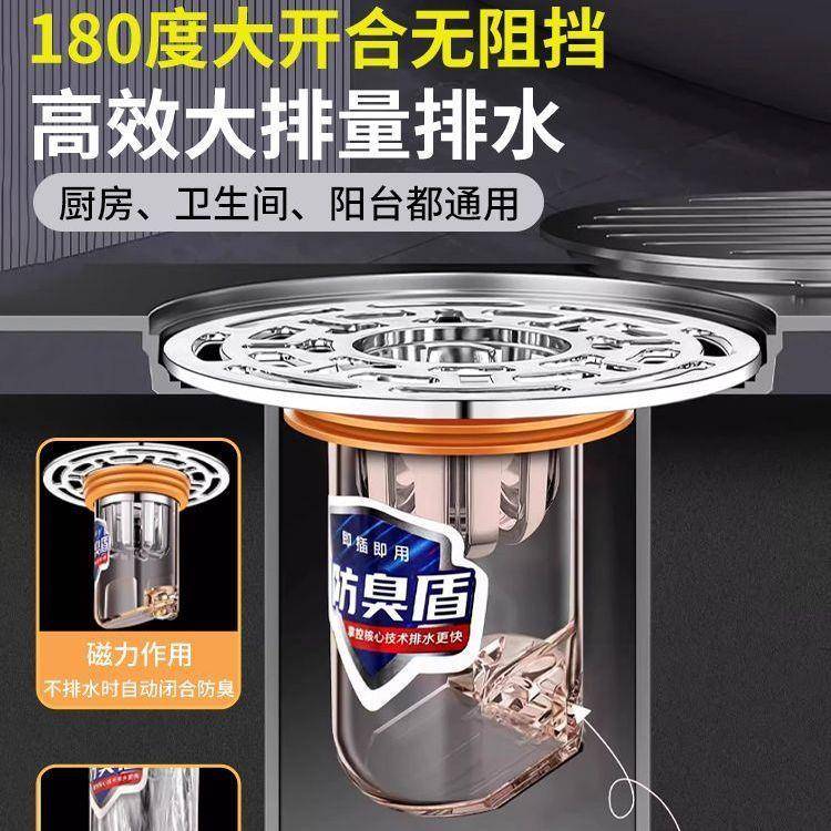 卫生间防臭地漏内芯通用防虫下水管道防返臭味神器封闭口盖过滤网