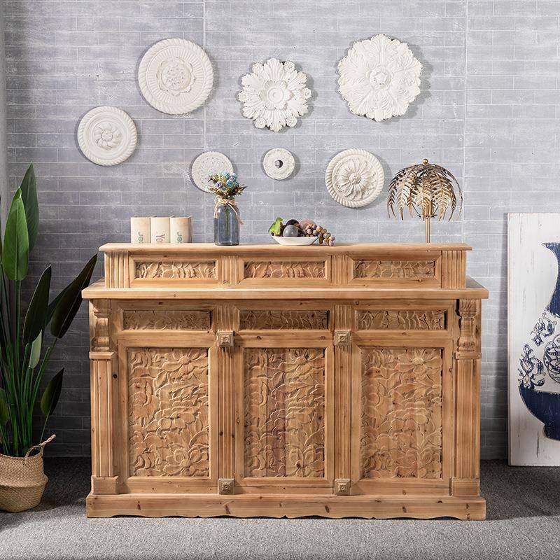 新中式复古实木吧台商场收银台养生足浴茶楼小型雕花柜台花店服装,鲜花速递/花卉仿真/绿植园艺,割草机/草坪机,淘宝优惠券,粉丝福利购,淘宝优惠卷