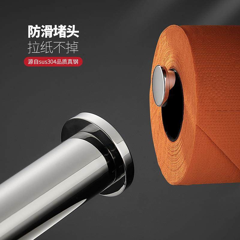 卷纸架304不锈钢轻奢卫生间纸巾架厕所手纸盒壁挂式厕纸盒免新品