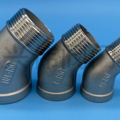 304不锈钢45度内外丝弯头DN15/20/25内外牙水管接头4分6分2寸弯头