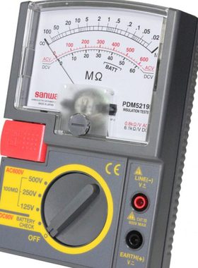 sanwa三和进口PDM5219S指针绝缘电阻计高精度500V机械模拟兆欧表