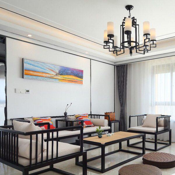 新中式实木沙发组合现代简约客厅大小户型别墅民宿轻奢家具复古