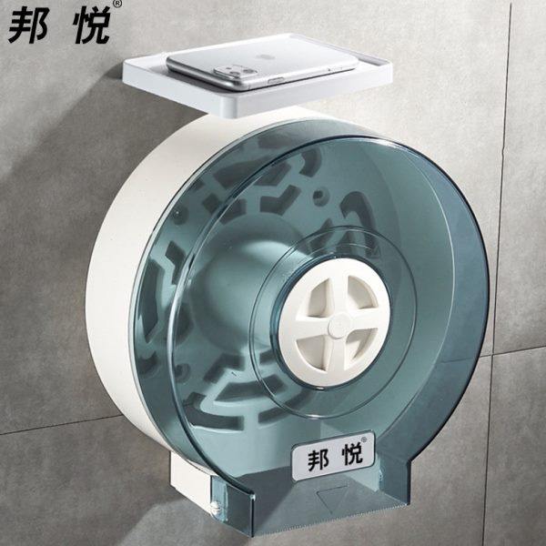卫生间大卷纸盒壁挂式卷纸架厕所卷纸筒免打孔厕纸盒纸巾盒