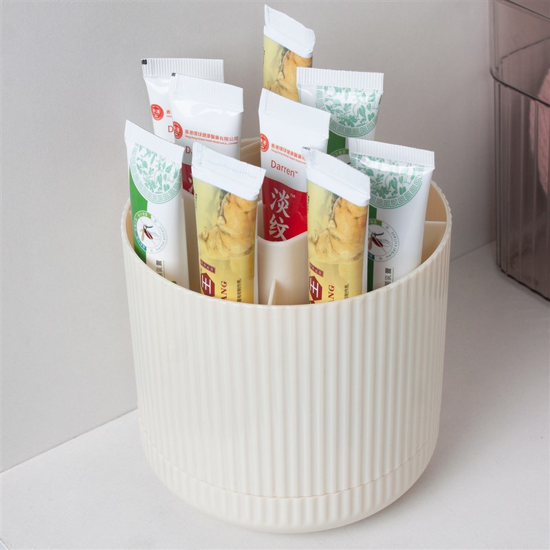 旋转药膏收纳架分格管状药整理神器桌面放条状药品软膏药物置物架