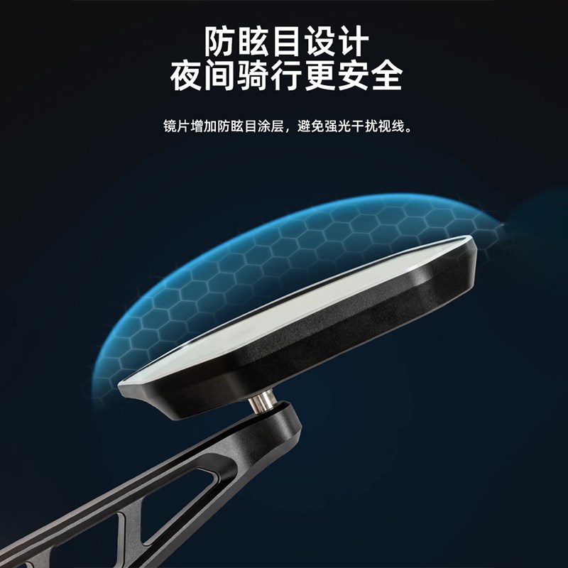 LOBOO萝卜可折叠后视镜RM03防眩目大视野超广角摩托车反光镜 防摔