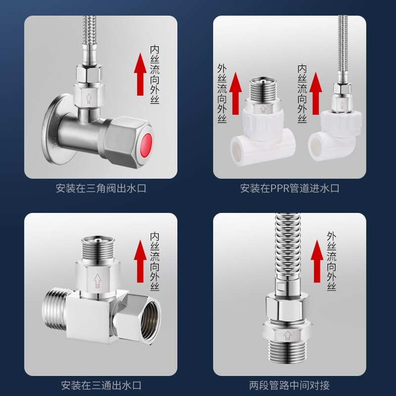 4分单向止回阀304不锈钢卫生间马桶水管止水阀防回水防倒流止逆阀